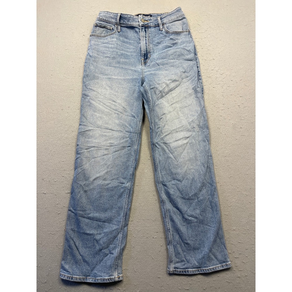 Hollister Ultra High-Rise Dad Jean Vintage Stretch Light Wash 5S W27 L29 Womens